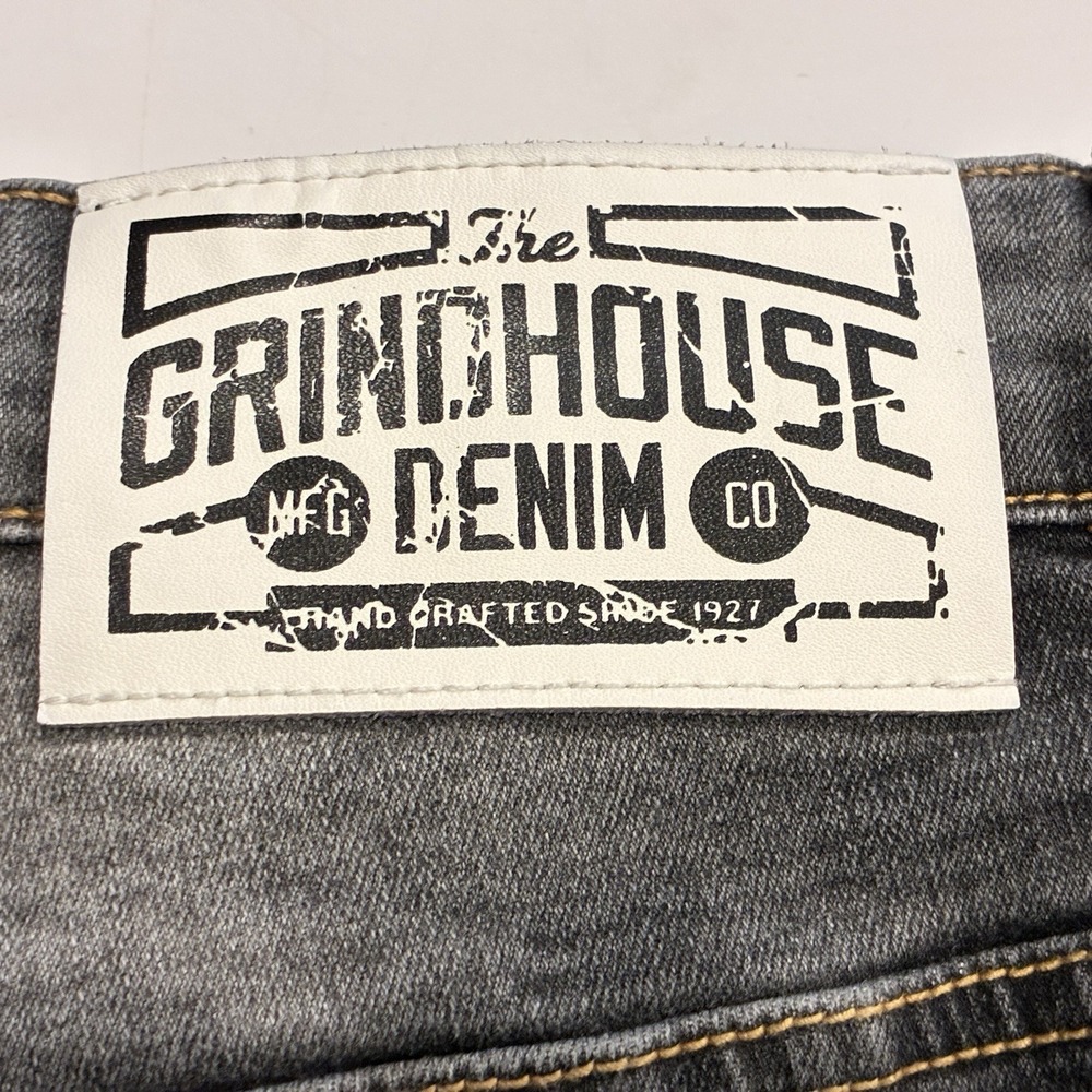 Grindhouse Black Jeans Size 38x31 Y2K Embroidered Roses Snake Grunge  Streetwear - Picture 7 of 14